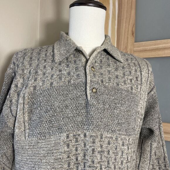 SET OF 2 Fierte s.r.l Men's Sweater Medium Collared Wool Blend Long Sleeves Warm - Picture 6 of 10